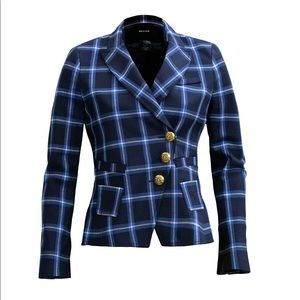 Smythe Wrap Blazer Windowpane/ Plaid Print
